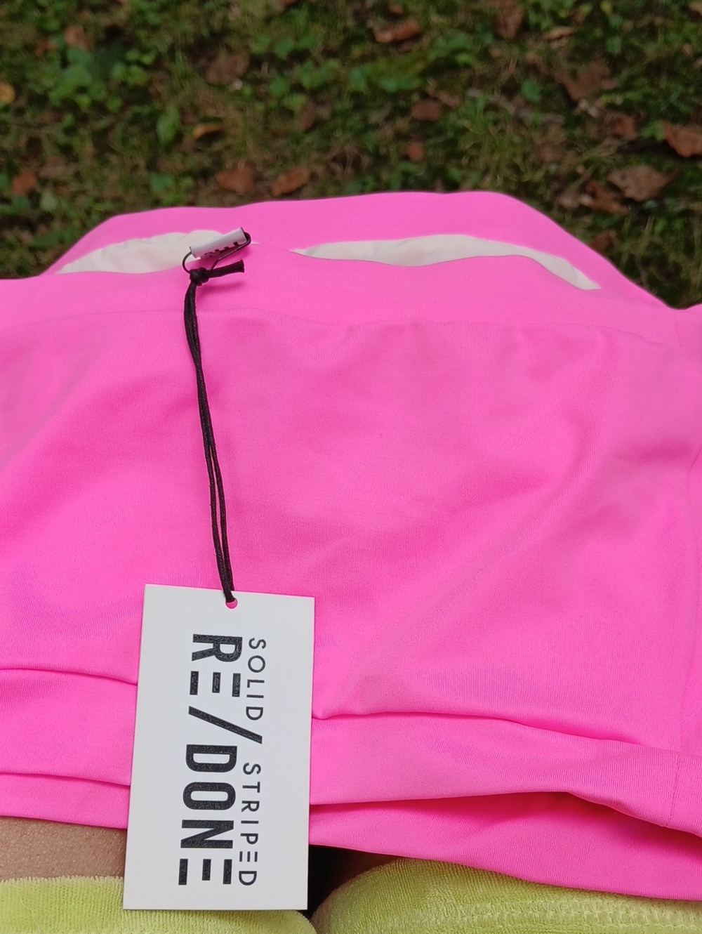 Re/done Solid Striped Colab Venice Swim Top NwT